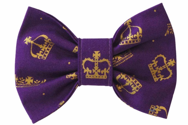 Coronation Crowns Dog Bow Tie (Regal Purple)