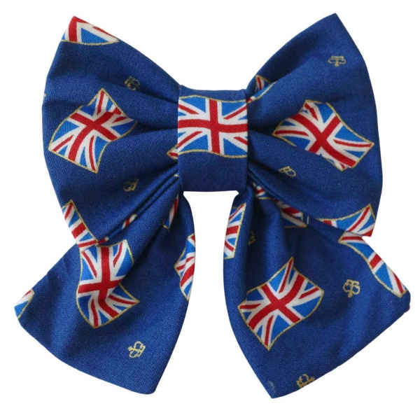Coronation Flags Sailor Bow for dogs (Royal Blue)