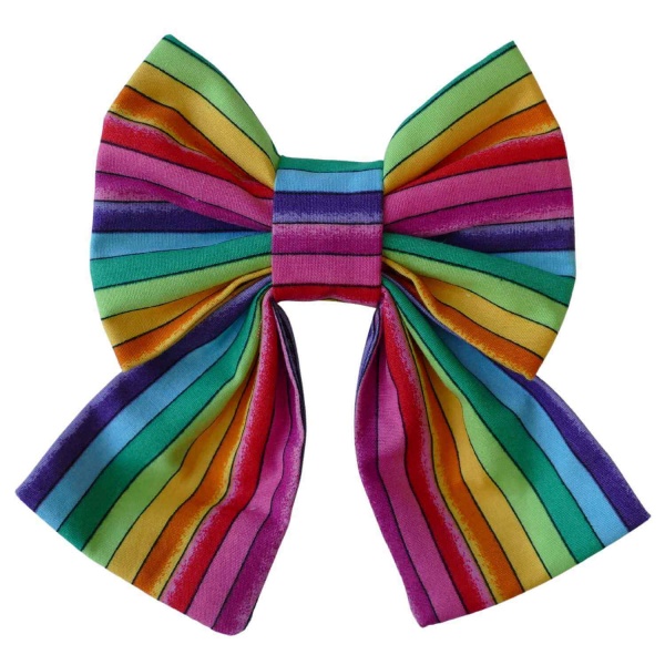 Rainbow Stripe Sailor Bow for Dogs