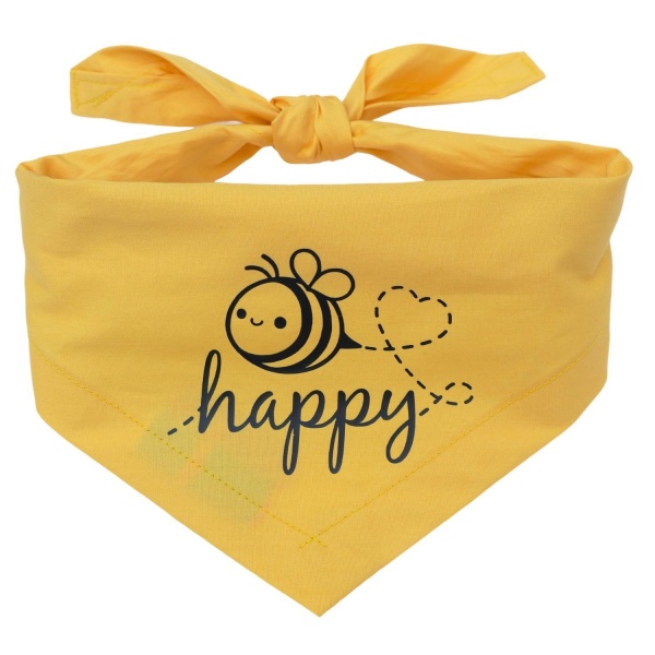 Bee Happy Printed Dog Bandana