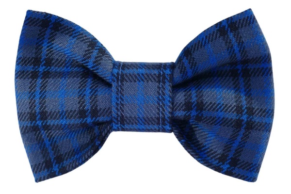 Blue Tartan Dog Bow Tie