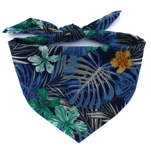 Blue Tropical Palm Dog Bandana