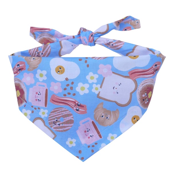 Breakfast Food Face Dog Bandana