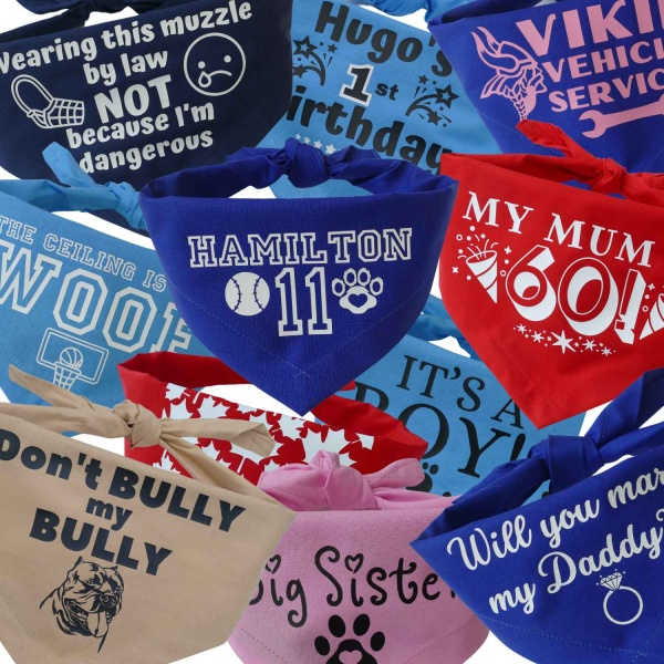 Custom Printed Dog Bandana Dudiedog