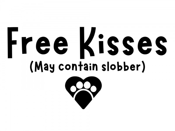 Free Kisses Printed Dog Bandana