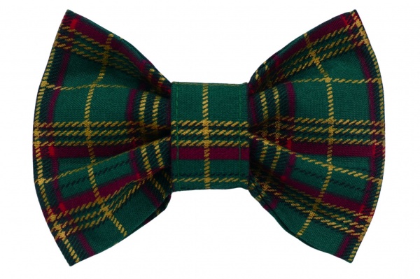 Green And Gold Tartan Bow Tie