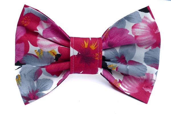 Hawaiian Summer Dog Bow Tie (Pink)