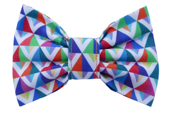 Jazzy Geometric dog bow tie