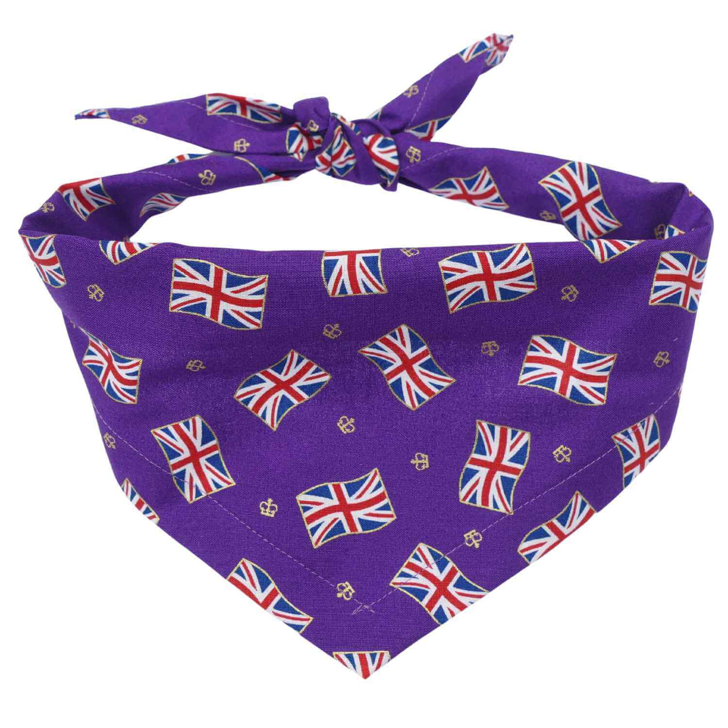 Coronation Flags Dog Bandana (Regal Purple)
