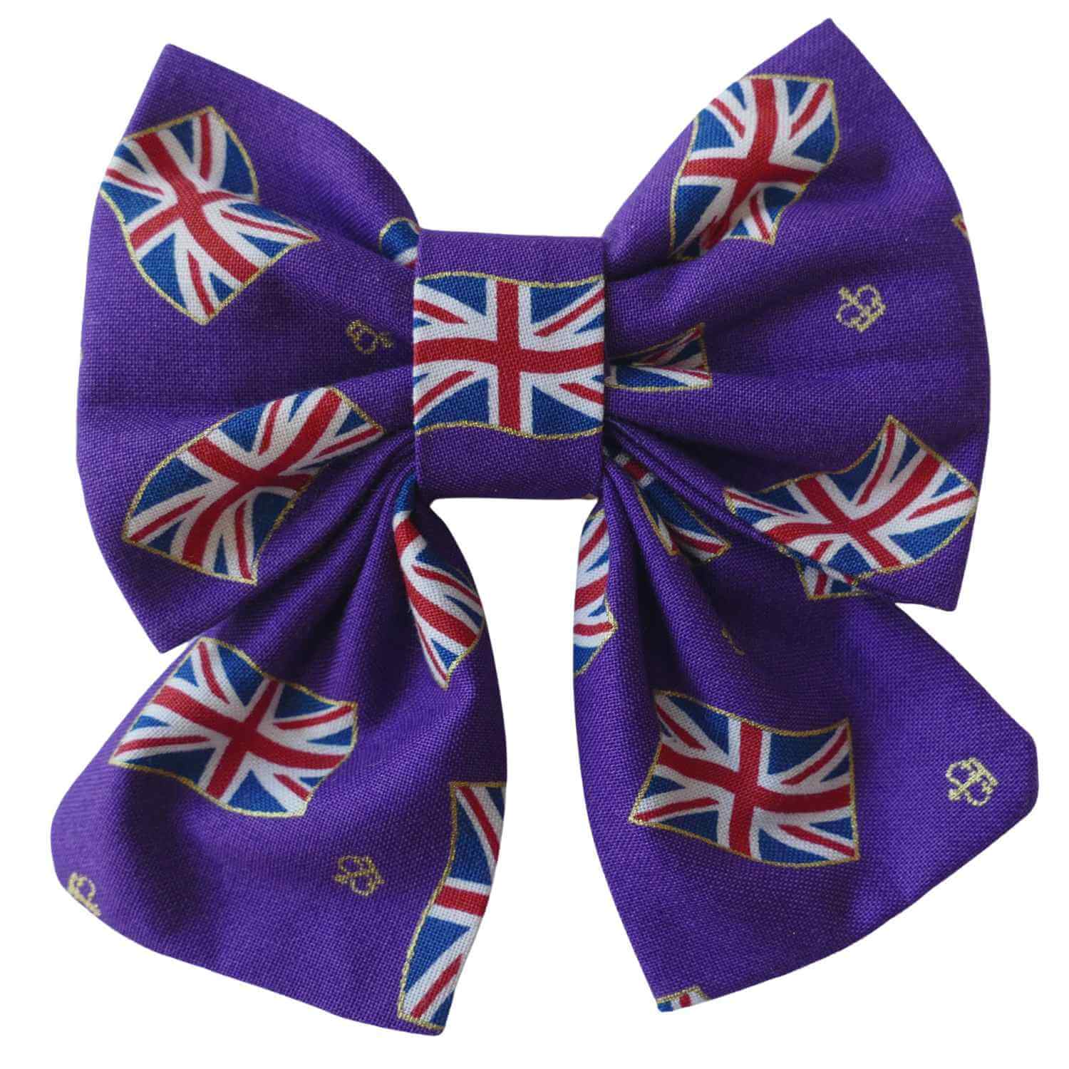 Coronation Flags Sailor Bow for dogs (Regal Purple)