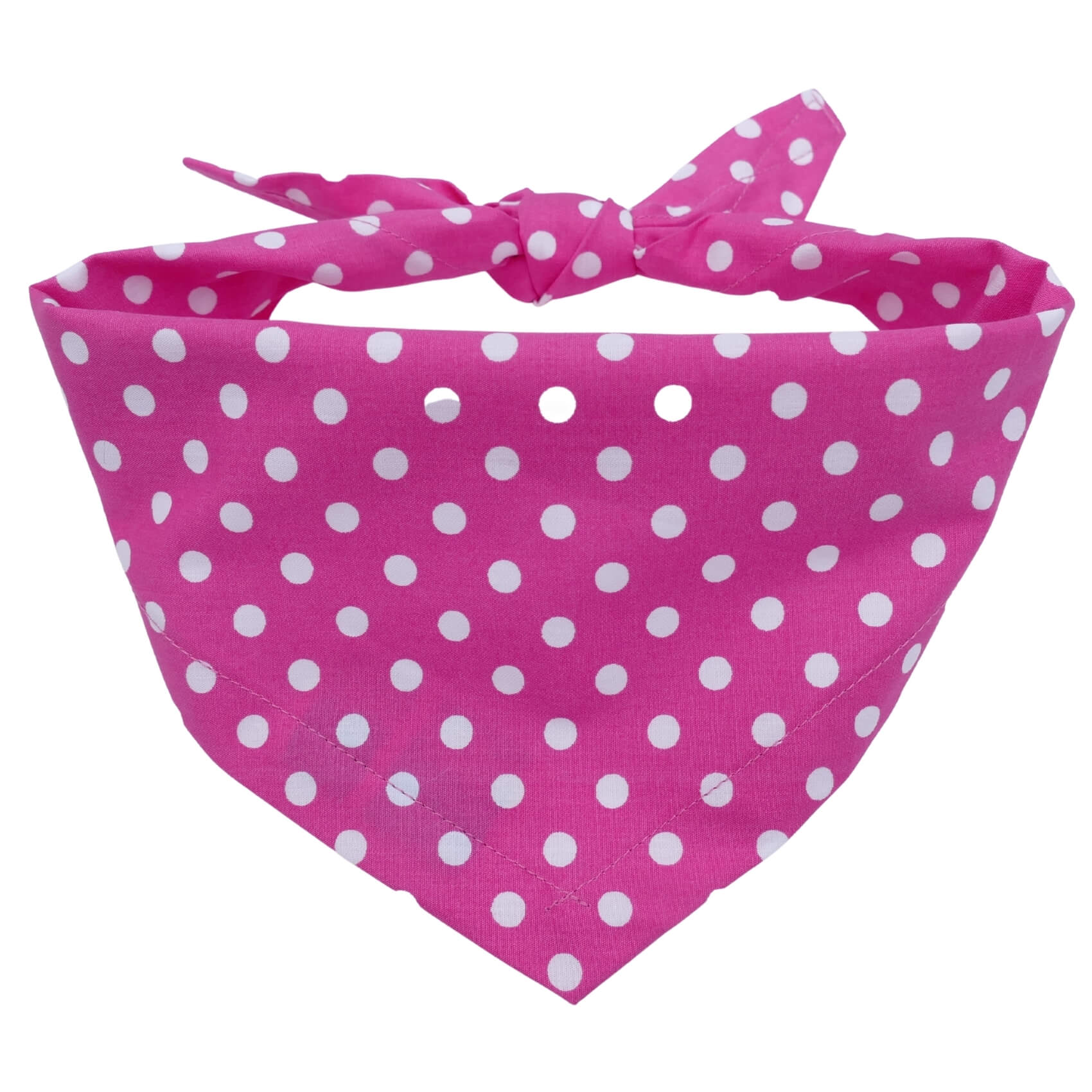 Cerise Pink Polka Dot Dog Bandana