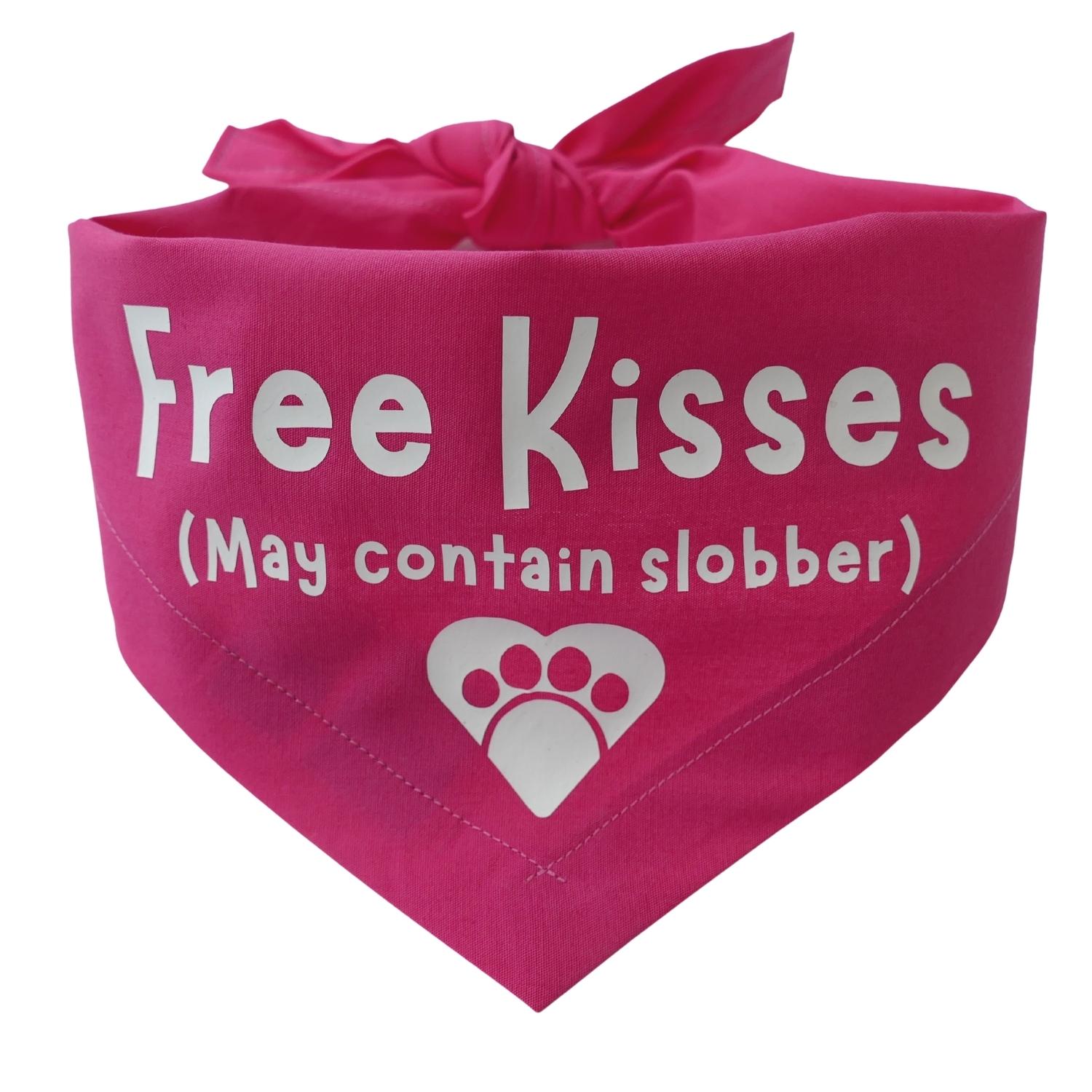 Free Kisses Printed Dog Bandana