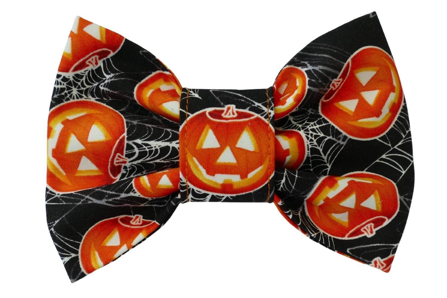 Glow In The Dark Jack O Lantern Halloween Dog Bow Tie