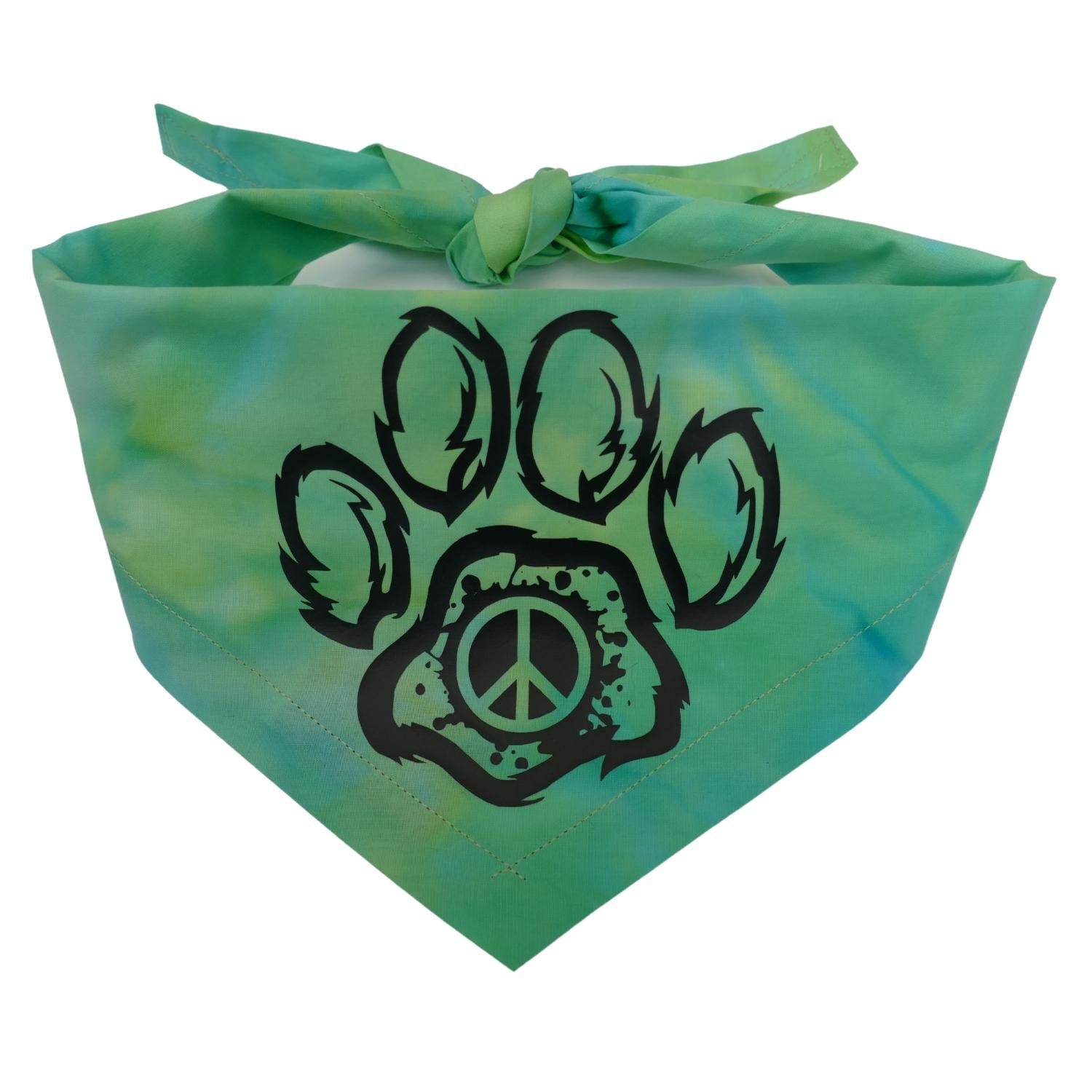 Paws Of Peace Dog Bandana (Green)