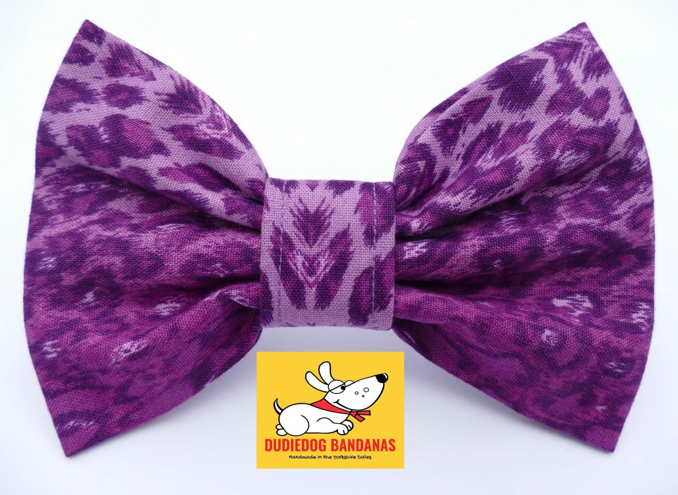 Purple Leopard Print Bow Tie