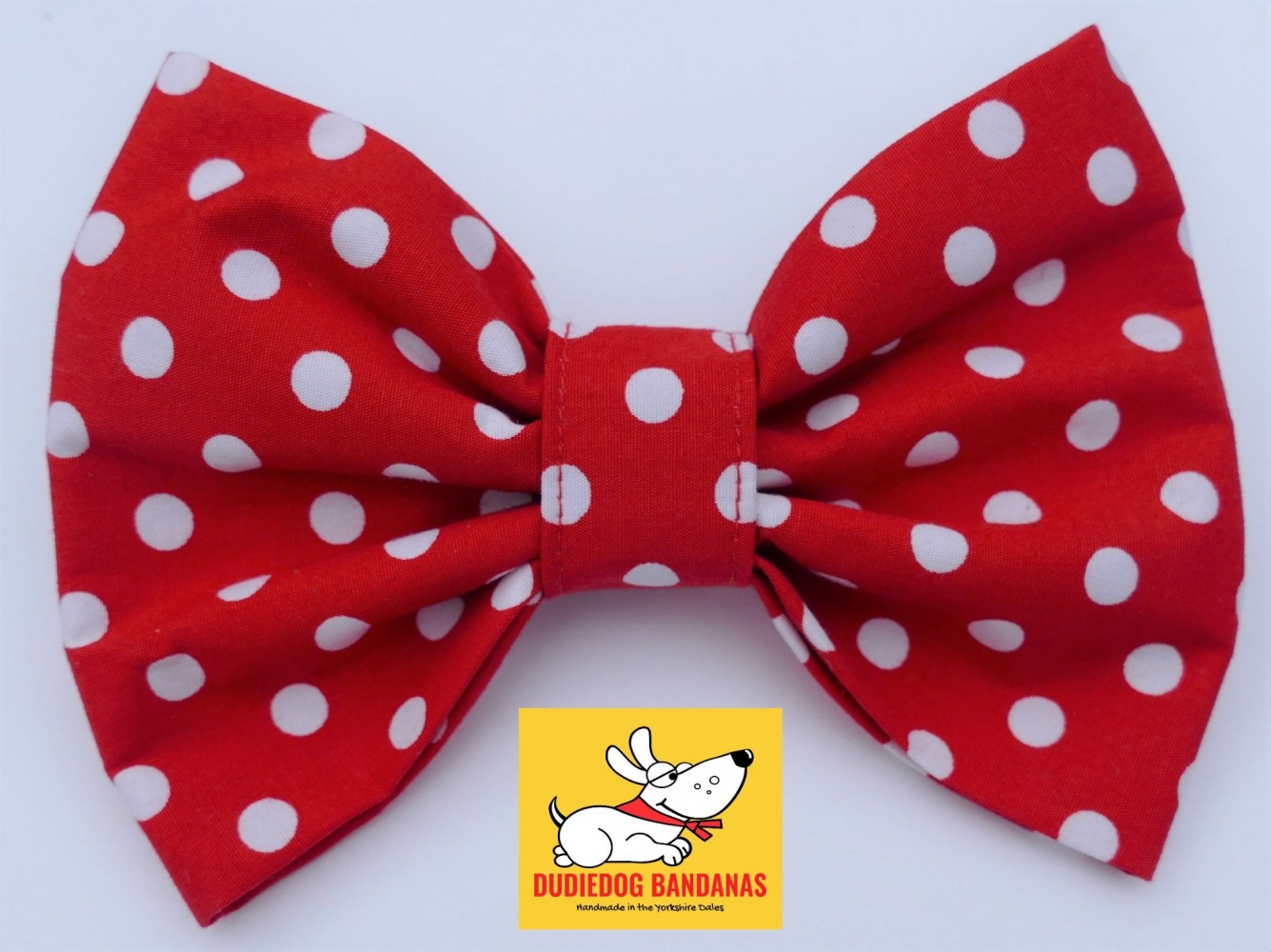 Red Polka Dot Dog Bow Tie