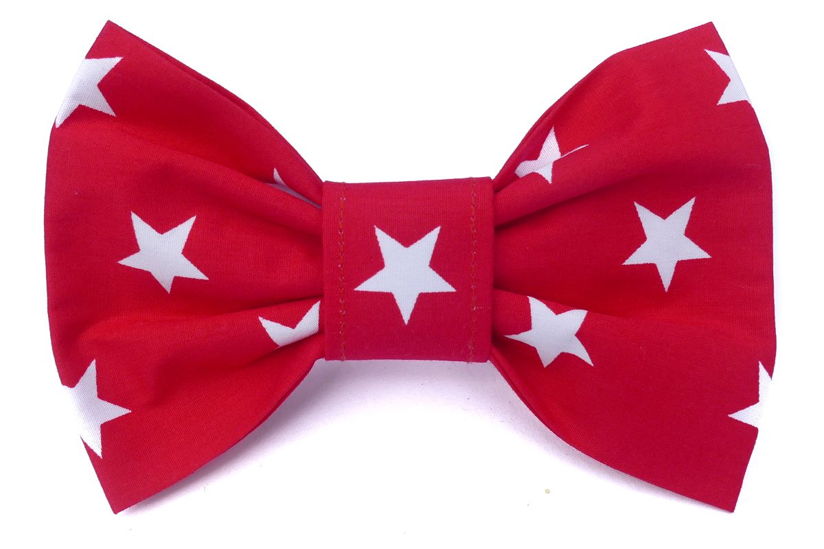 Red Superstar Dog Bow Tie