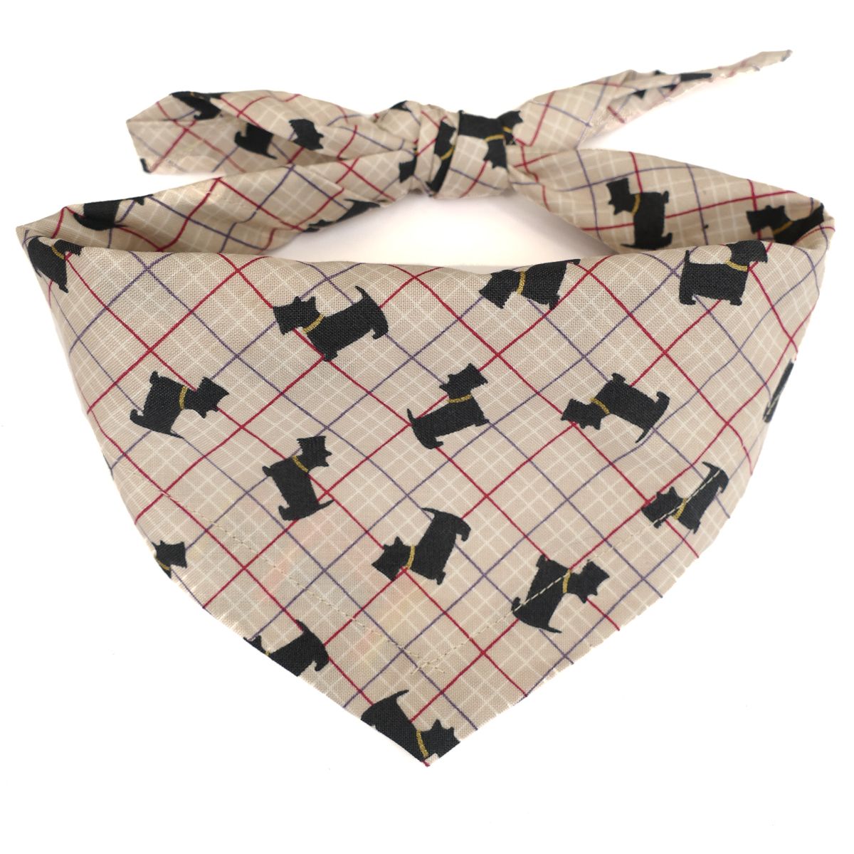 Scottie Check Dog Bandana