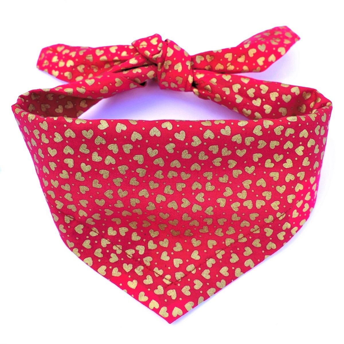 Tiny Gold Hearts Dog Bandana