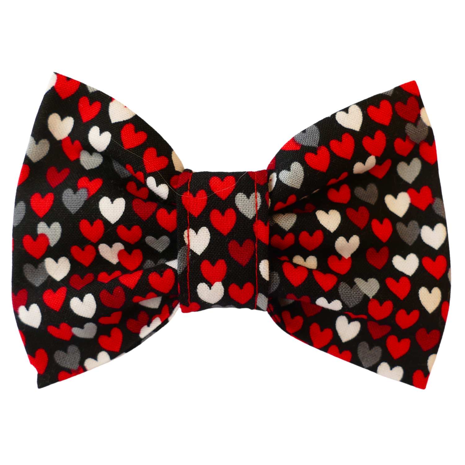 Tiny Hearts Valentine Dog Bow Tie (Black)