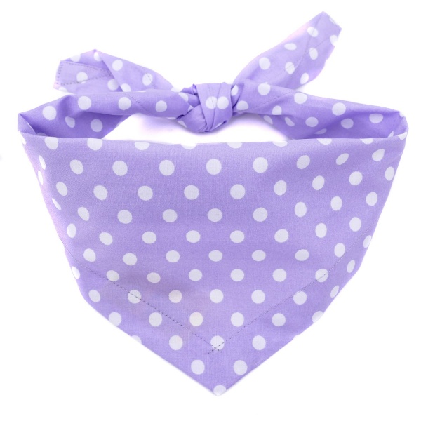 Lilac Polka Dot Dog Bandana