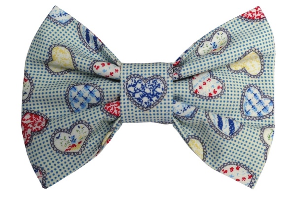 Lovehearts Dog Bow Tie (Blue)