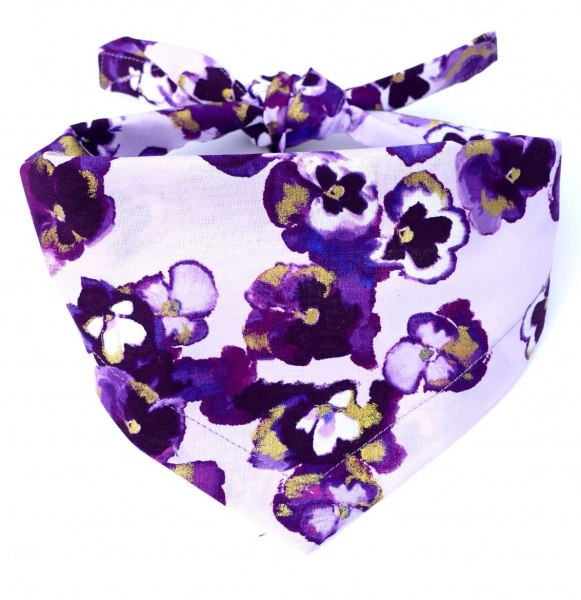 Luxury Pansy Dog Bandana (Lilac)