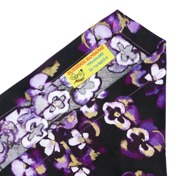 Luxury Pansy Dog Bandana (Purple)