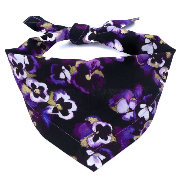 Luxury Pansy Dog Bandana (Purple)