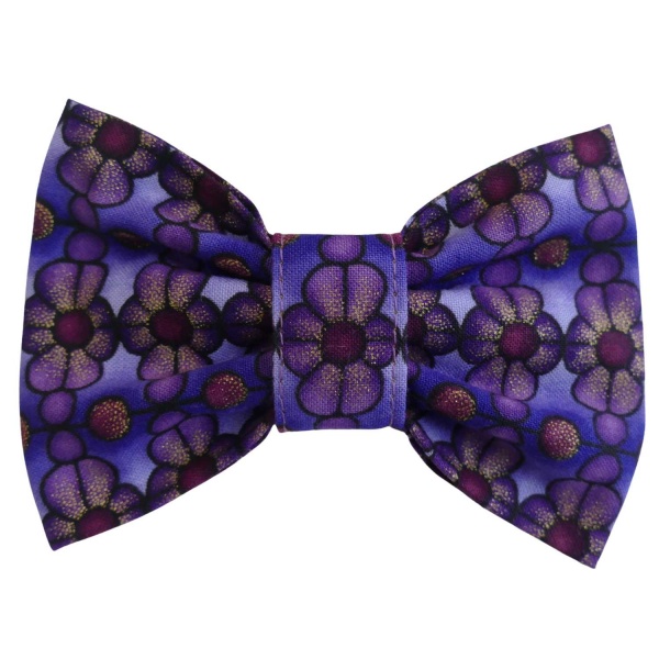 Purple Luxury Floral Dog Bow Tie