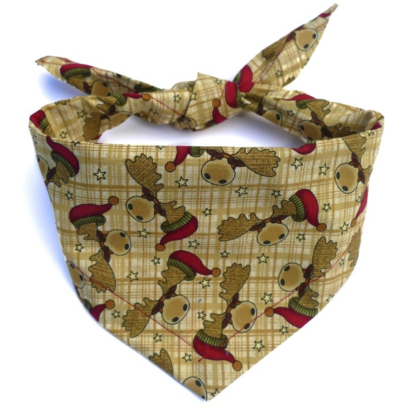 Merry Moose Christmas Dog Bandana