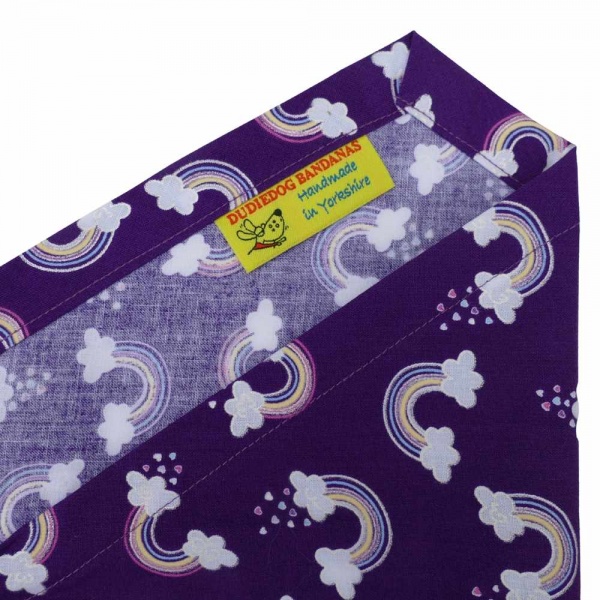 Rainbow Sparkle Dog Bandana (Purple) Dudiedog