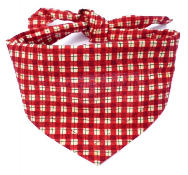 Red Gingham Check Dog Bandana