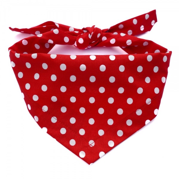 Red Polka Dot Dog Bandana