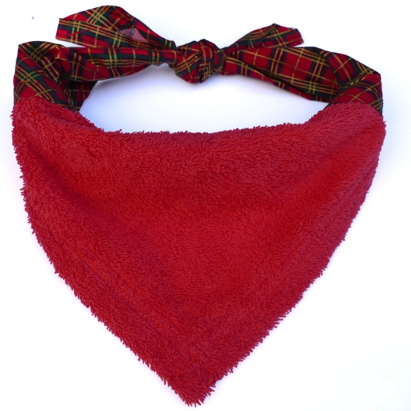 Red Tartan Droolbuster Dog Bib