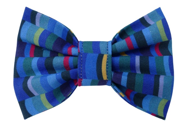 Rythym In Blue Dog Bow Tie