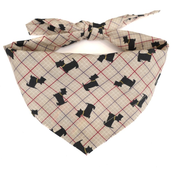 Scottie Check Dog Bandana