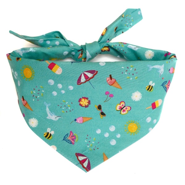 Summer Holiday Dog Bandana (Aqua)